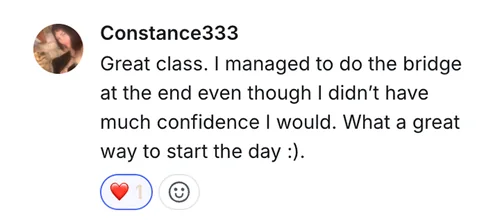 Constance — I managed to do the bridge at the end even though I didn't have much confidence